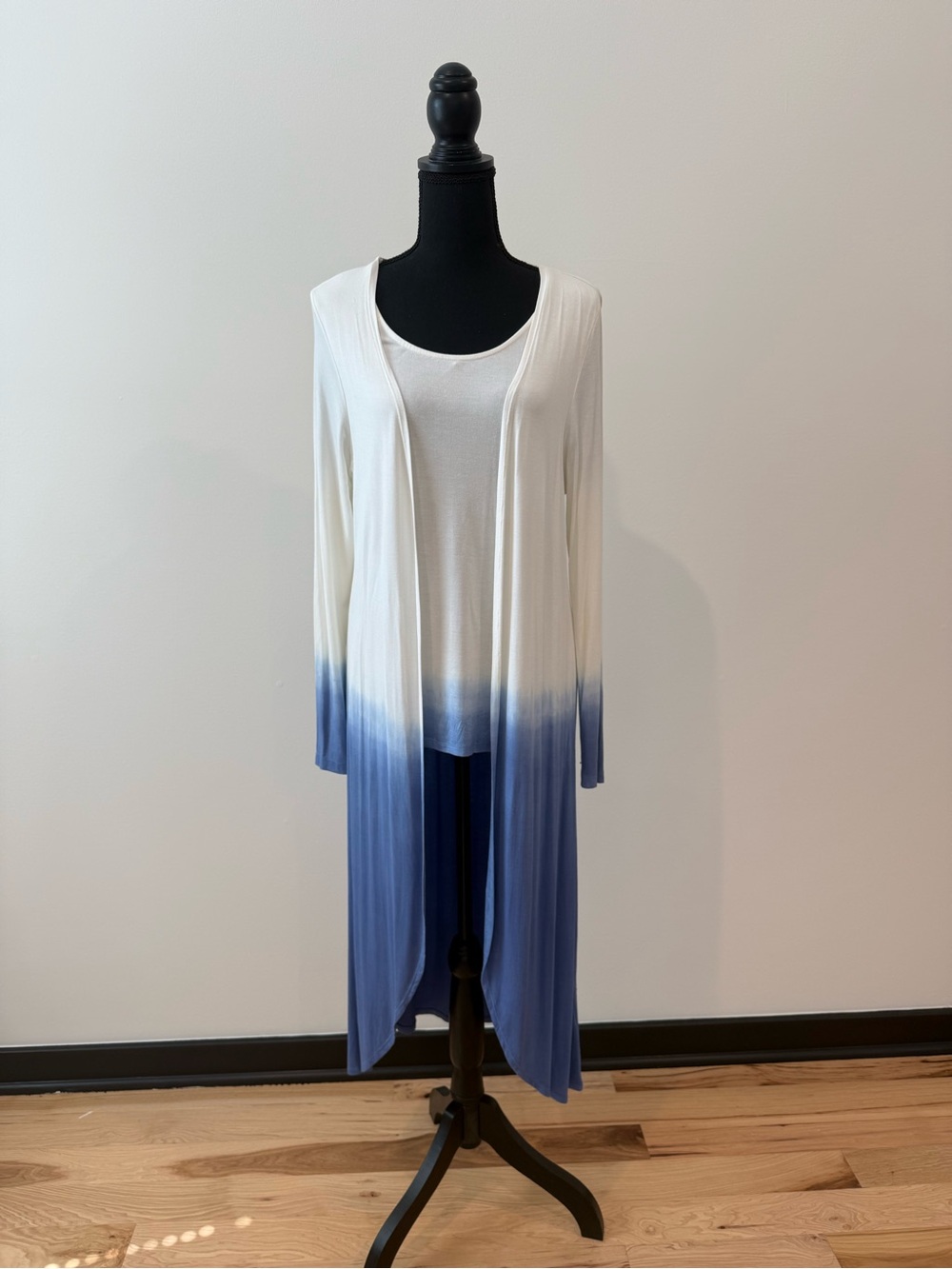 Boston Proper Blue Ombré Layered Maxi Cardigan Top Size Medium